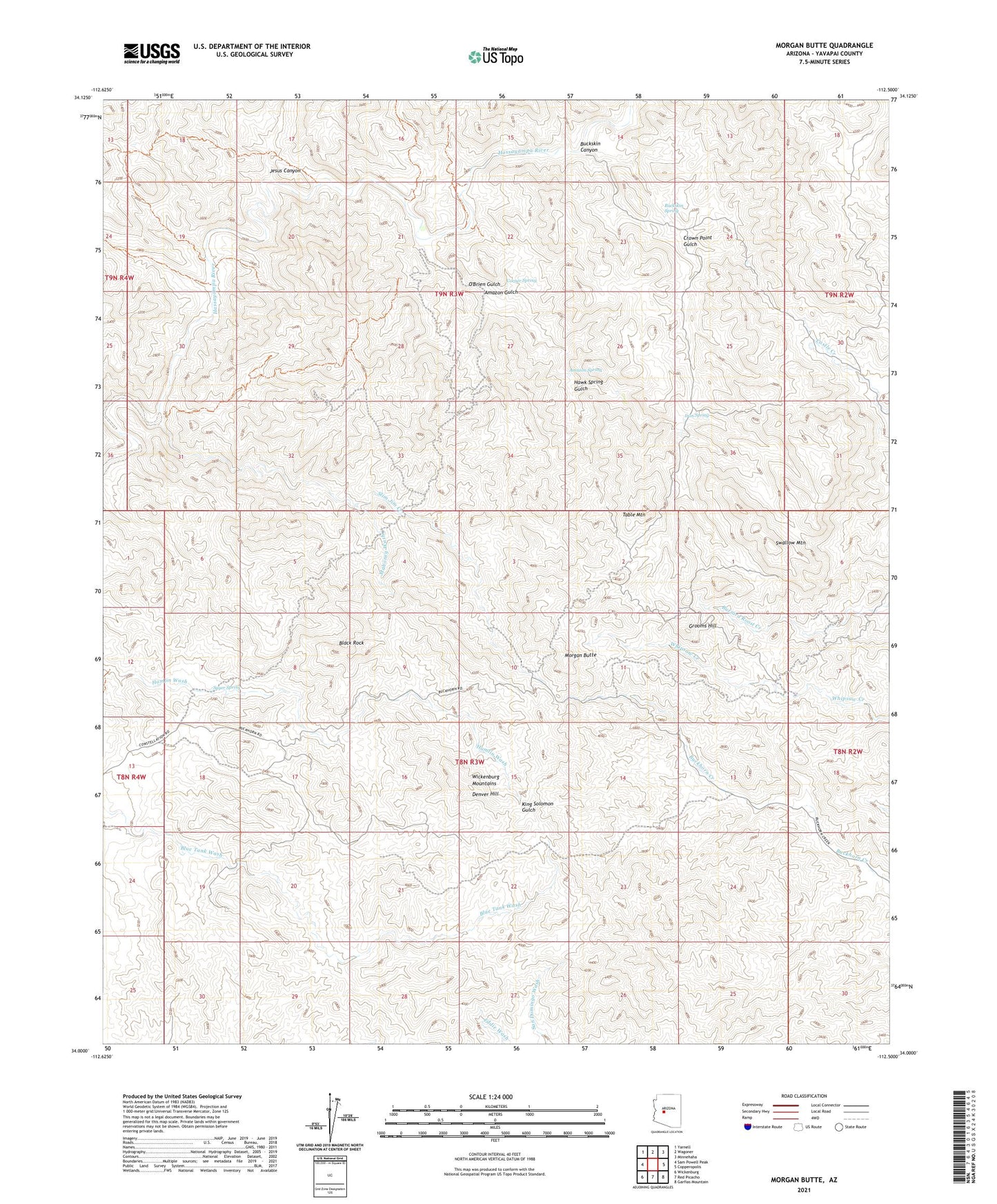 Morgan Butte Arizona US Topo Map Image