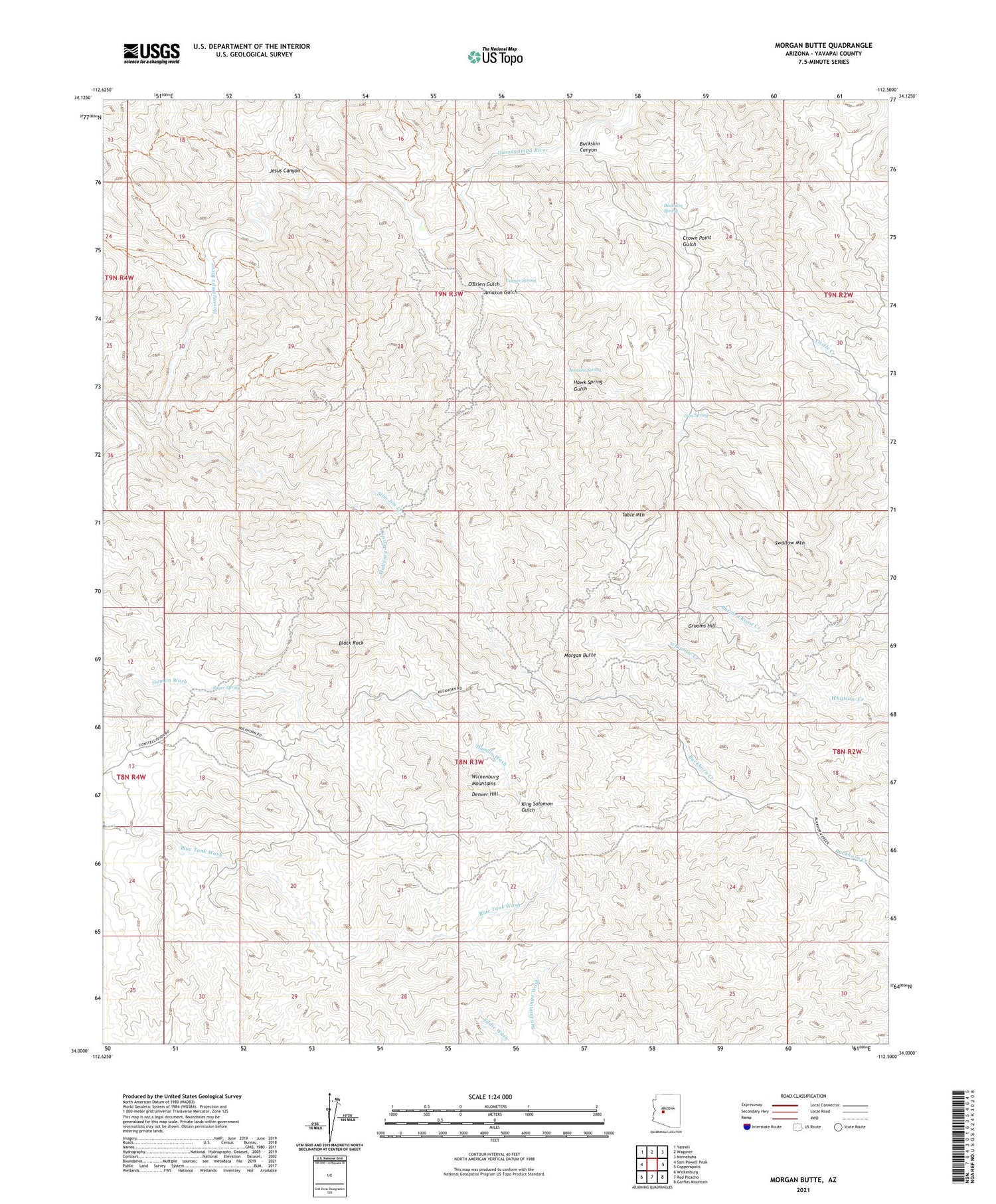 Morgan Butte Arizona US Topo Map Image