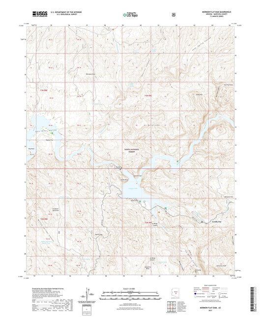Mormon Flat Dam Arizona US Topo Map Image