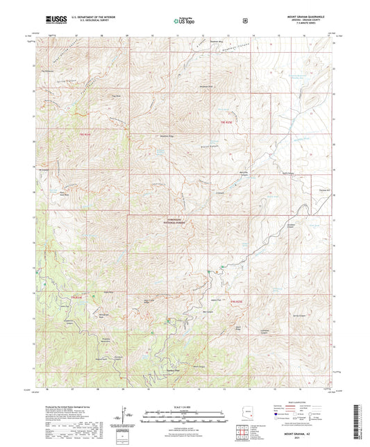 Mount Graham Arizona US Topo Map Image