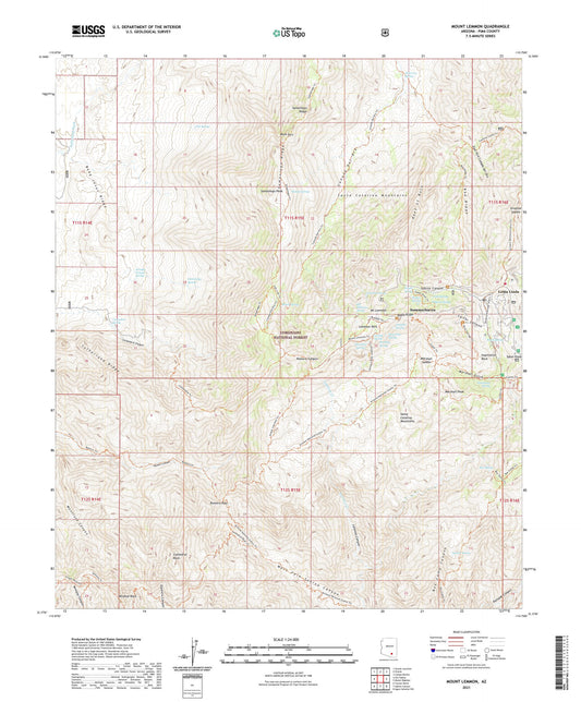 Mount Lemmon Arizona US Topo Map Image