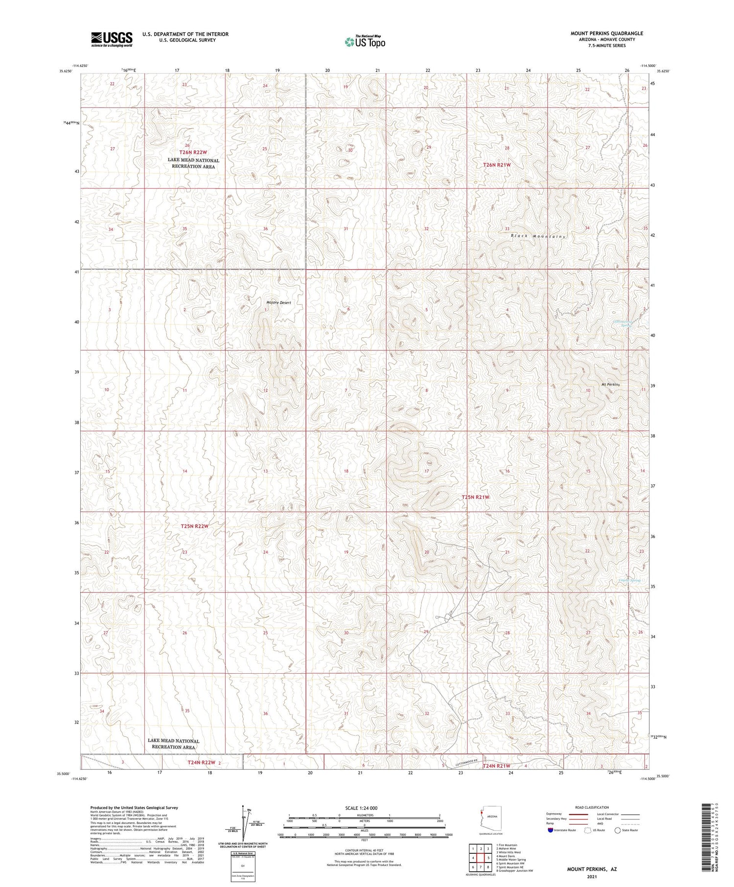 Mount Perkins Arizona US Topo Map Image