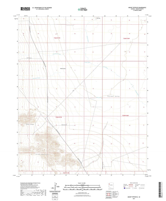 Mount Tipton SE Arizona US Topo Map Image