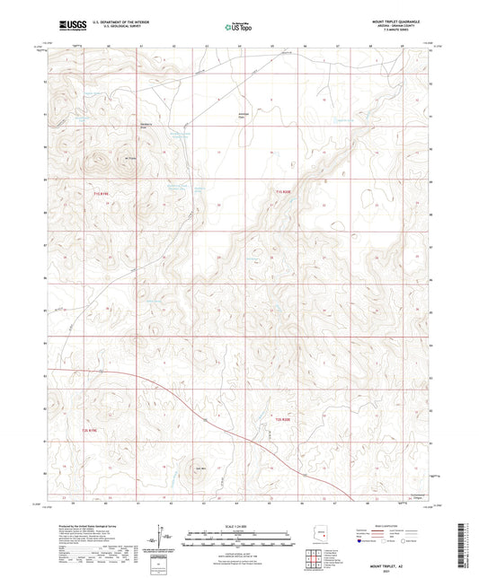 Mount Triplet Arizona US Topo Map Image