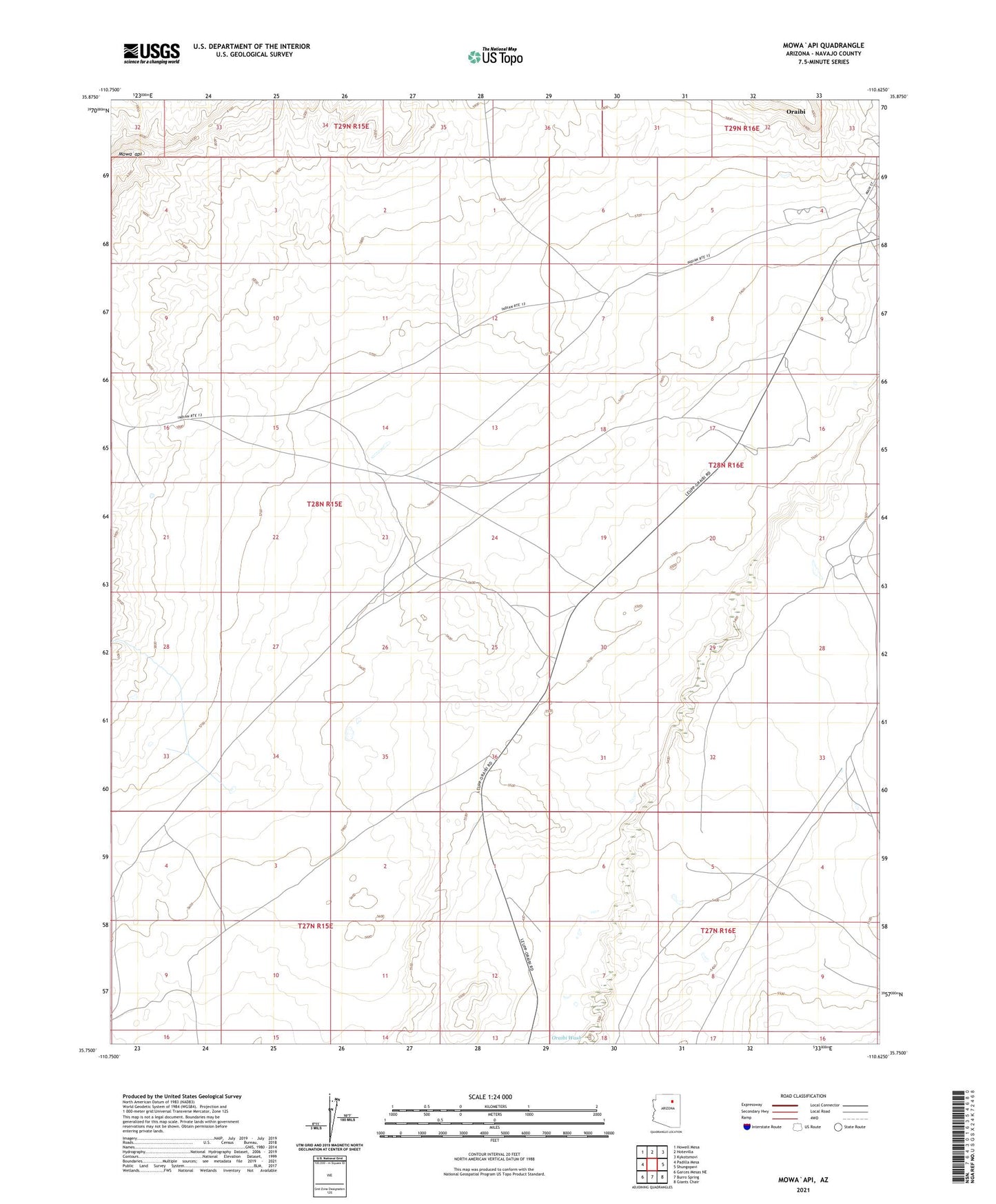 Mowaapi Arizona US Topo Map Image