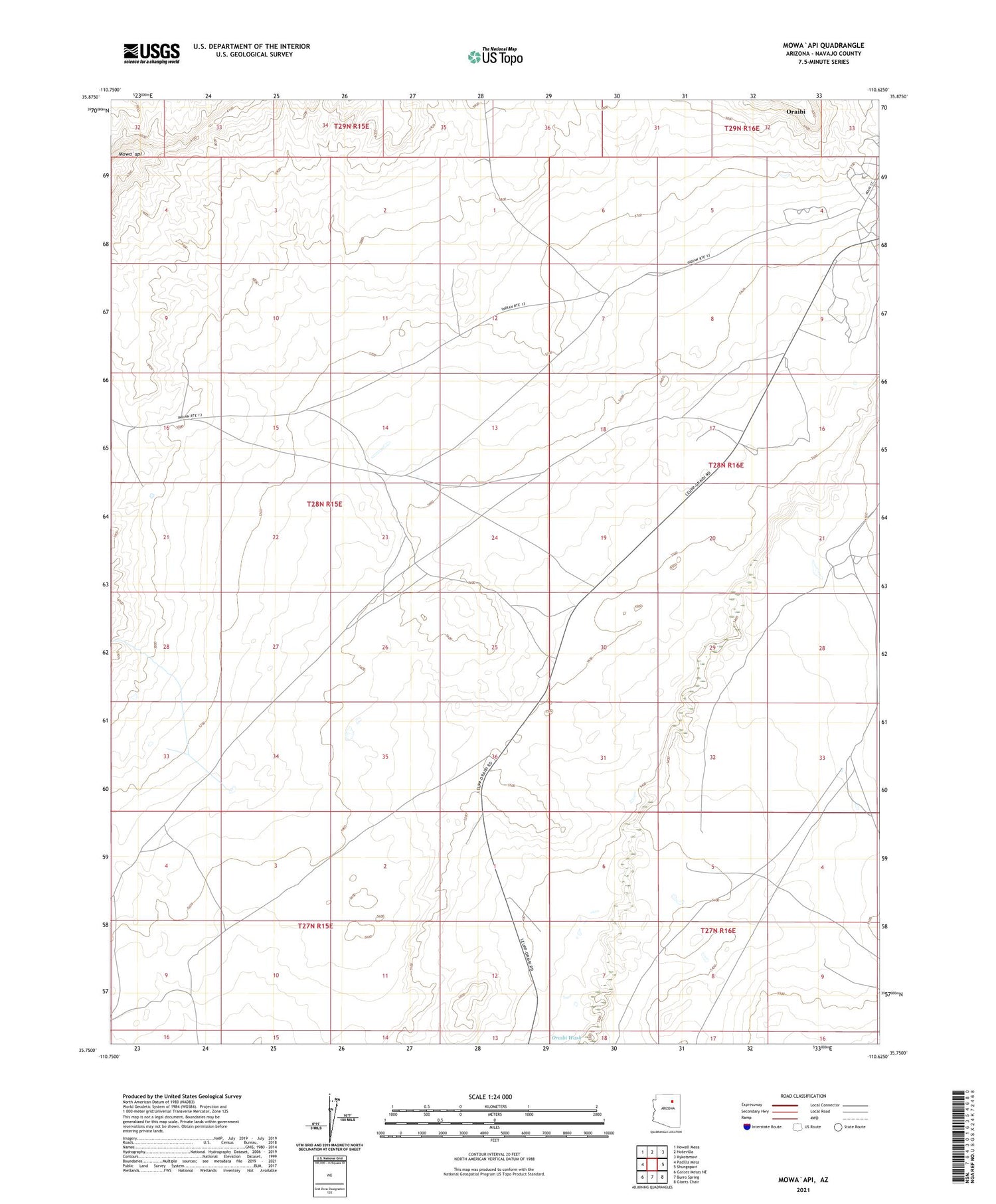 Mowaapi Arizona US Topo Map Image