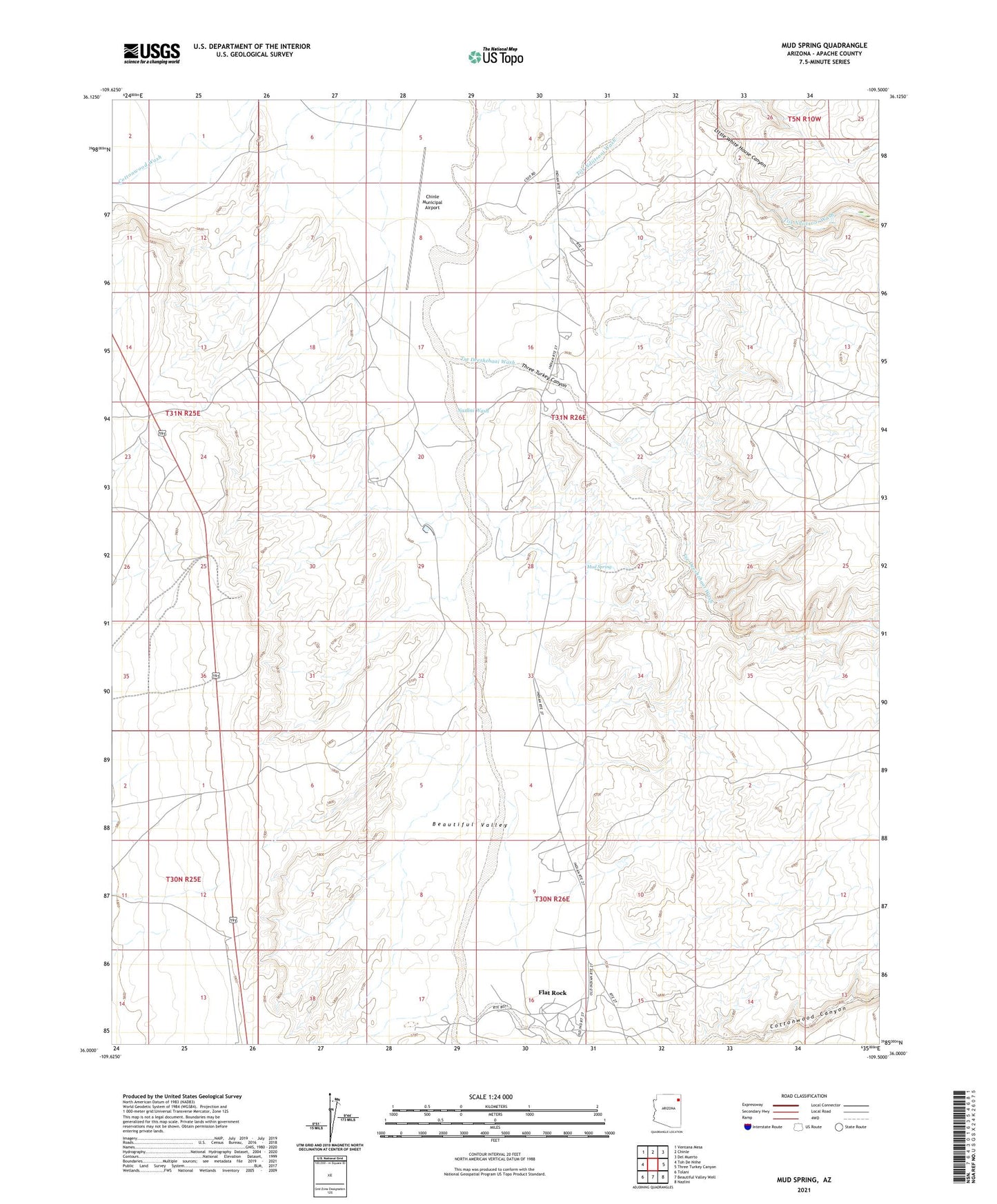 Mud Spring Arizona US Topo Map Image