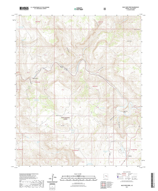 Mule Hoof Bend Arizona US Topo Map Image