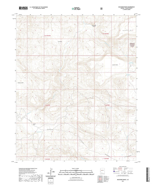 Muleshoe Ranch Arizona US Topo Map Image