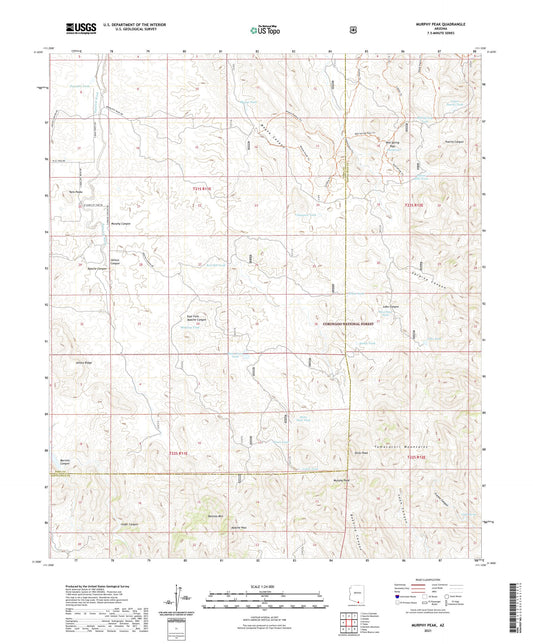 Murphy Peak Arizona US Topo Map Image