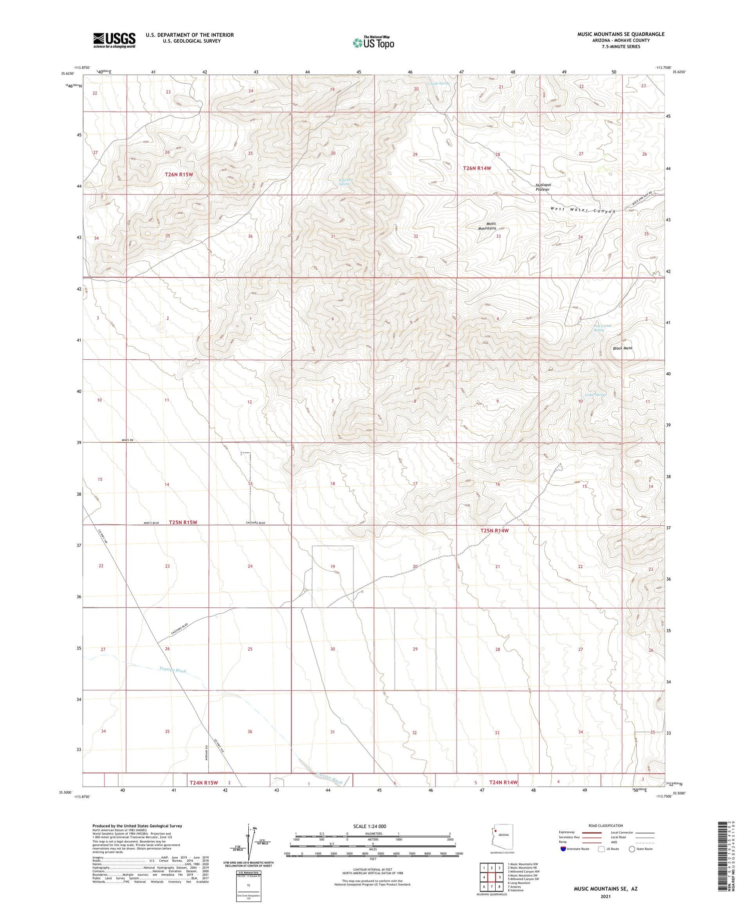 Music Mountains SE Arizona US Topo Map Image