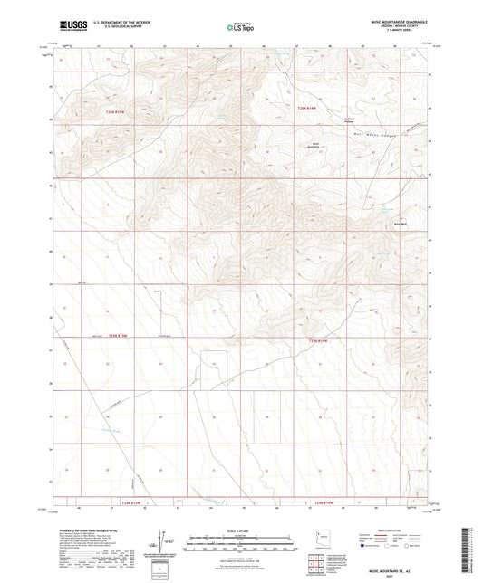Music Mountains SE Arizona US Topo Map Image
