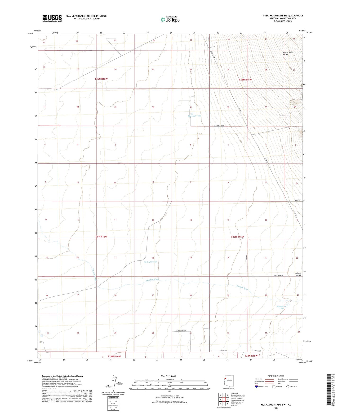 Music Mountains SW Arizona US Topo Map Image