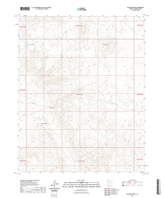 Mustang Knoll Arizona US Topo Map Image