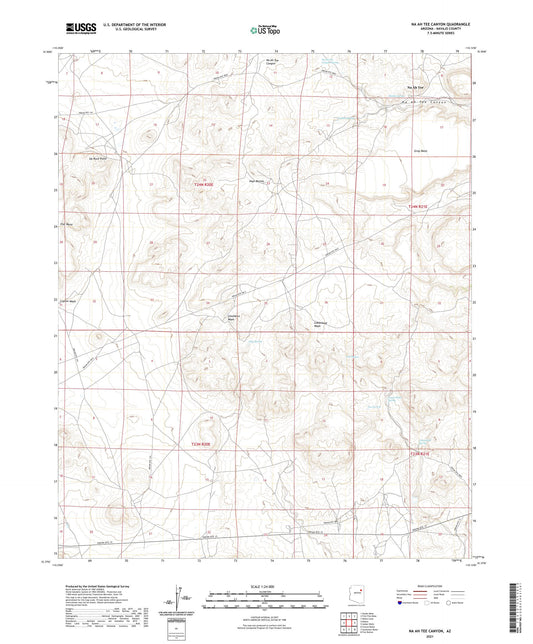 Na Ah Tee Canyon Arizona US Topo Map Image