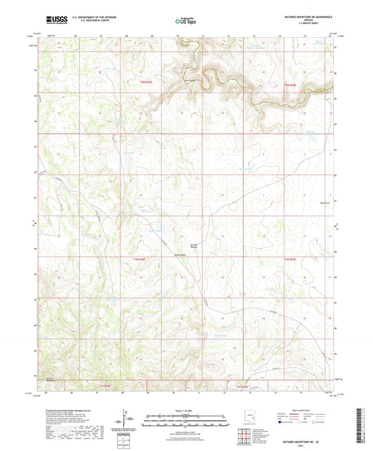 Natanes Mountains NE Arizona US Topo Map Image