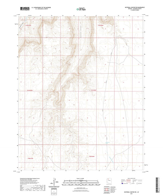 National Canyon SW Arizona US Topo Map Image