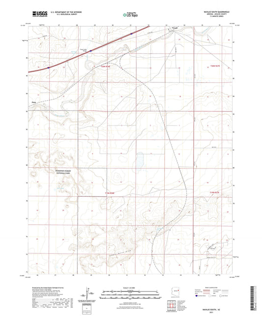 Navajo South Arizona US Topo Map Image