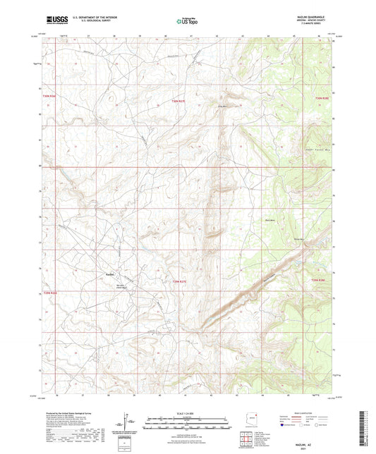 Nazlini Arizona US Topo Map Image