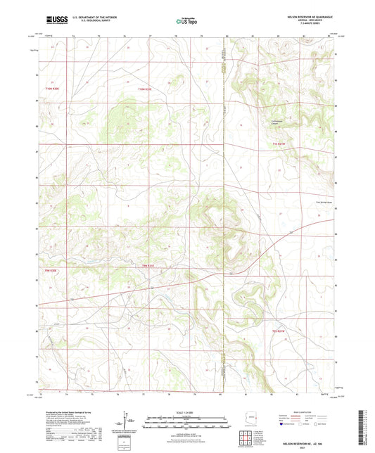 Nelson Reservoir NE Arizona US Topo Map Image