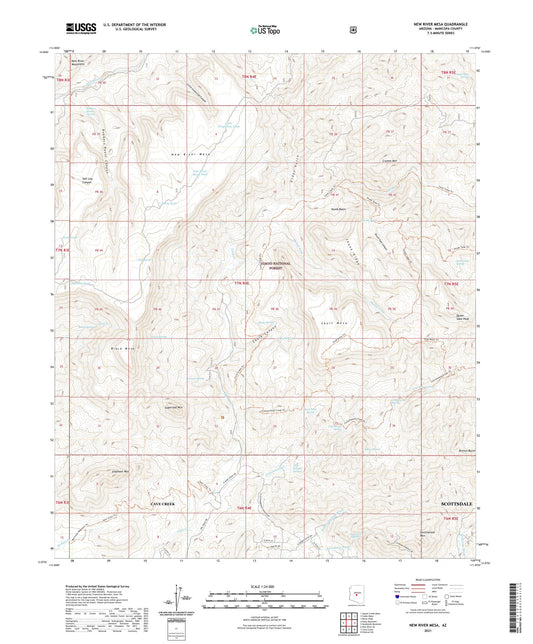 New River Mesa Arizona US Topo Map Image