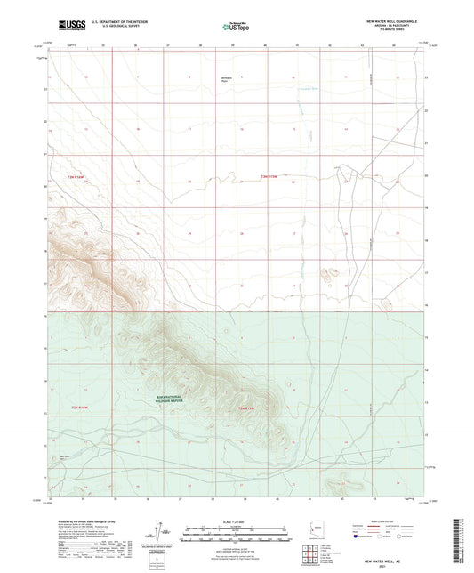 New Water Well Arizona US Topo Map Image
