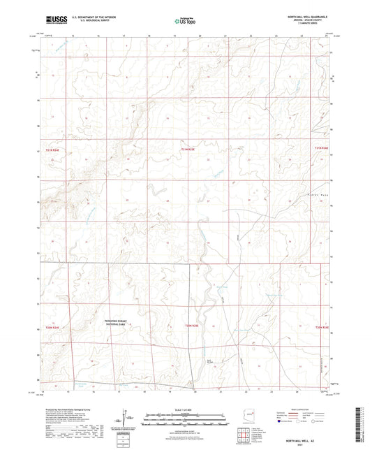 North Mill Well Arizona US Topo Map Image