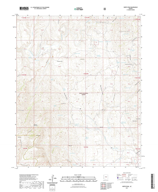North Peak Arizona US Topo Map Image