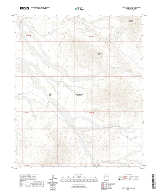 North Trigo Peaks Arizona US Topo Map Image