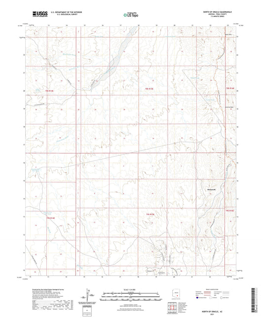 North of Oracle Arizona US Topo Map Image