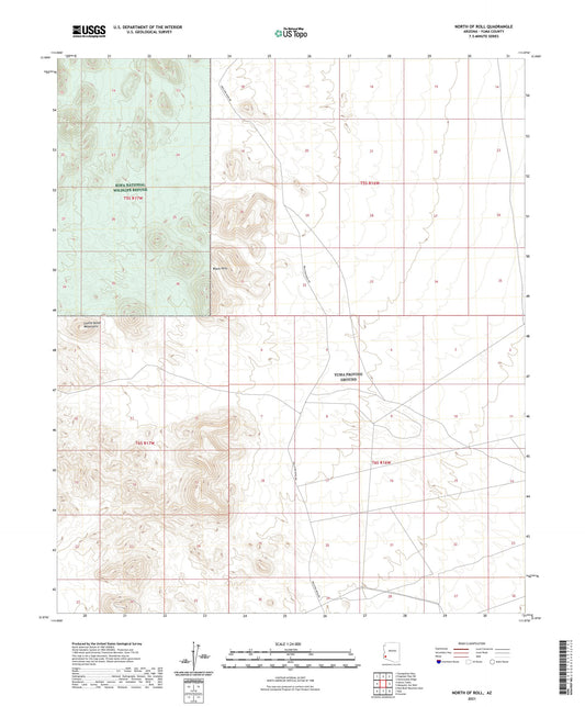 North of Roll Arizona US Topo Map Image