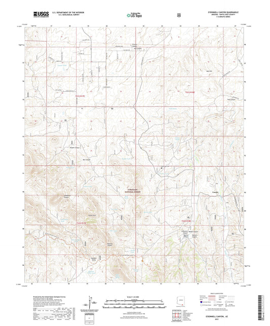 O'Donnell Canyon Arizona US Topo Map Image