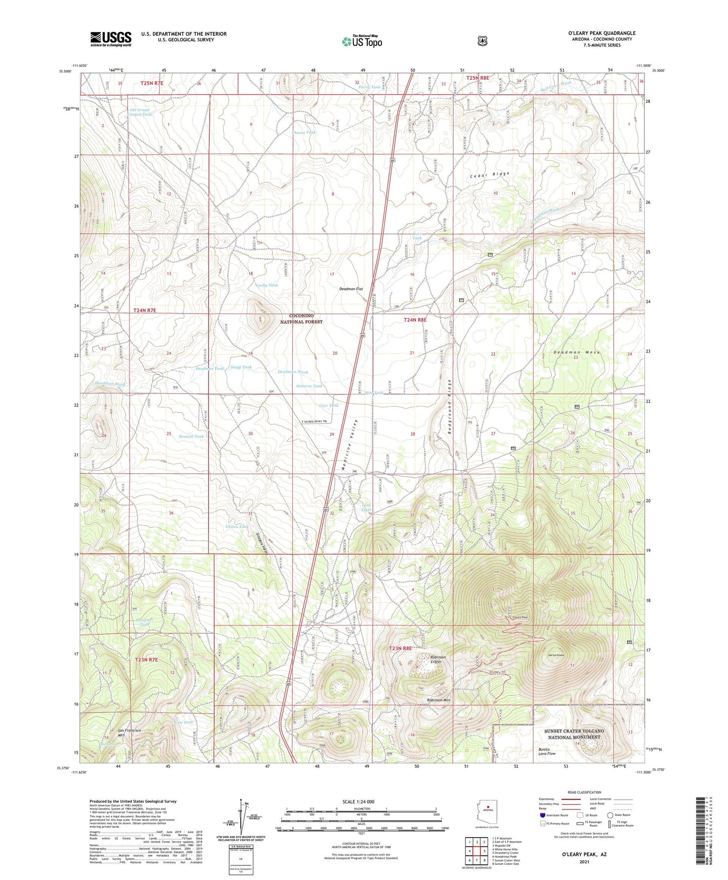 O'Leary Peak Arizona US Topo Map Image