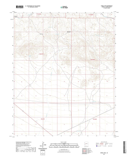 O'Neill Pass Arizona US Topo Map Image