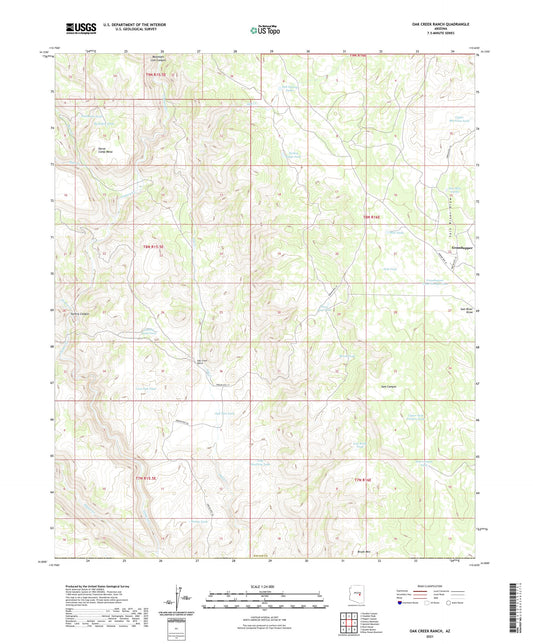 Oak Creek Ranch Arizona US Topo Map Image