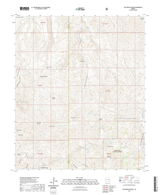Oak Grove Canyon Arizona US Topo Map Image