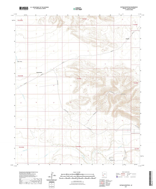 Oatman Mountain Arizona US Topo Map Image