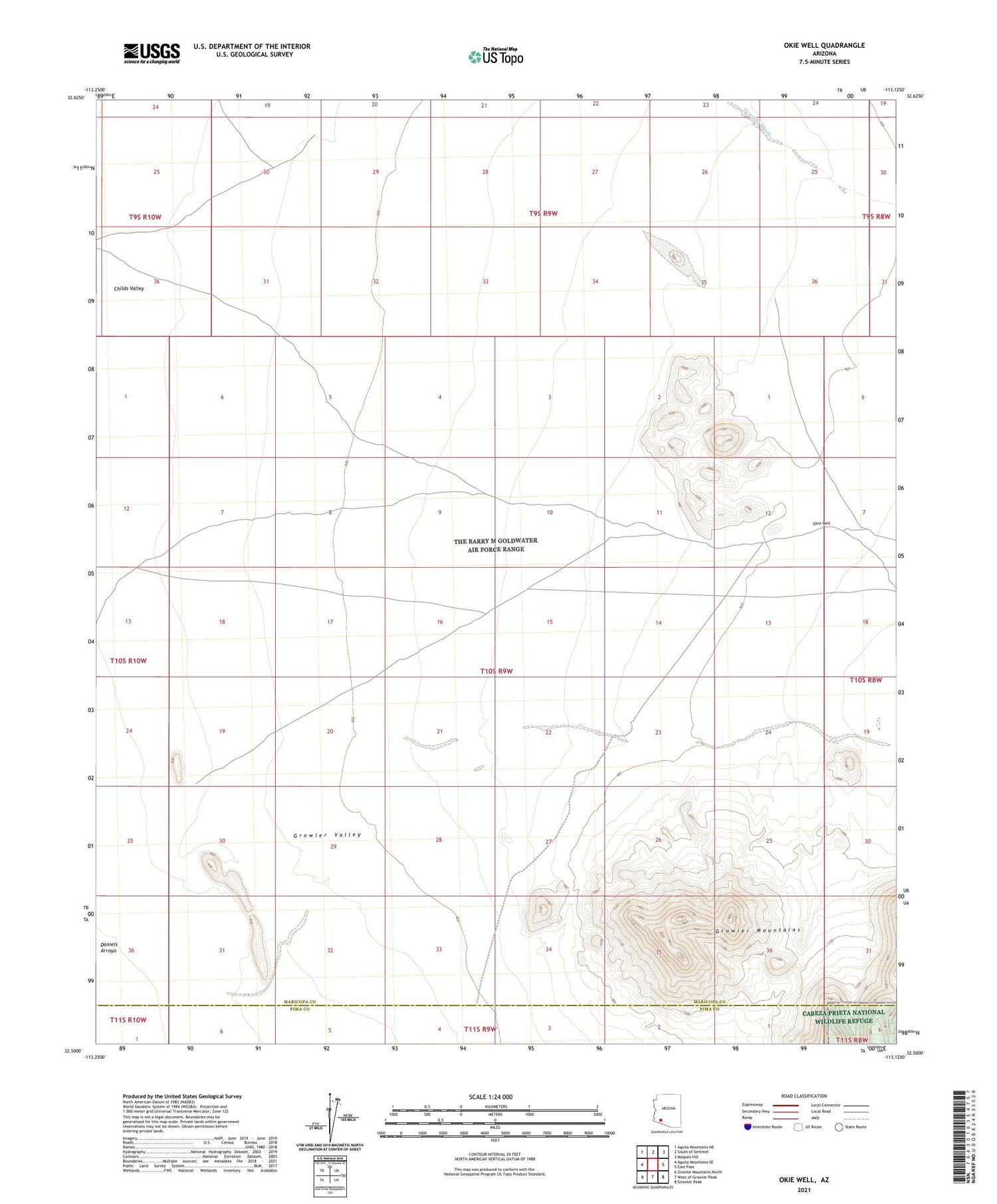 Okie Well Arizona US Topo Map Image
