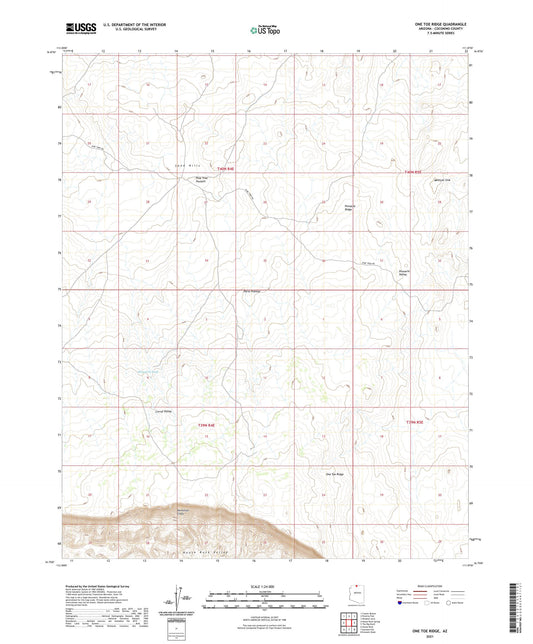 One Toe Ridge Arizona US Topo Map Image