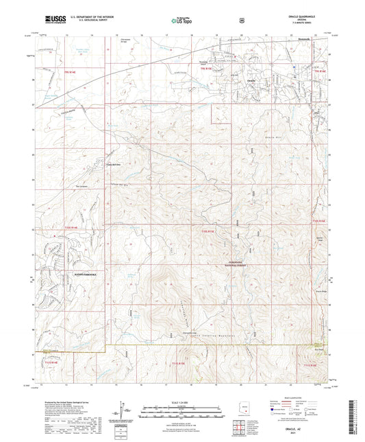 Oracle Arizona US Topo Map Image