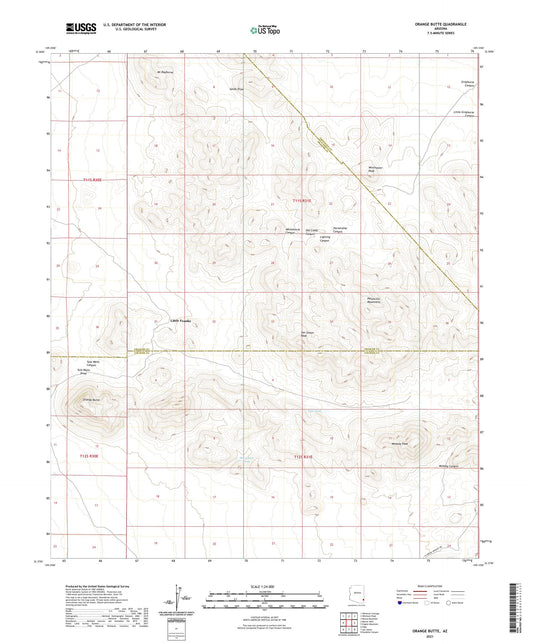 Orange Butte Arizona US Topo Map Image