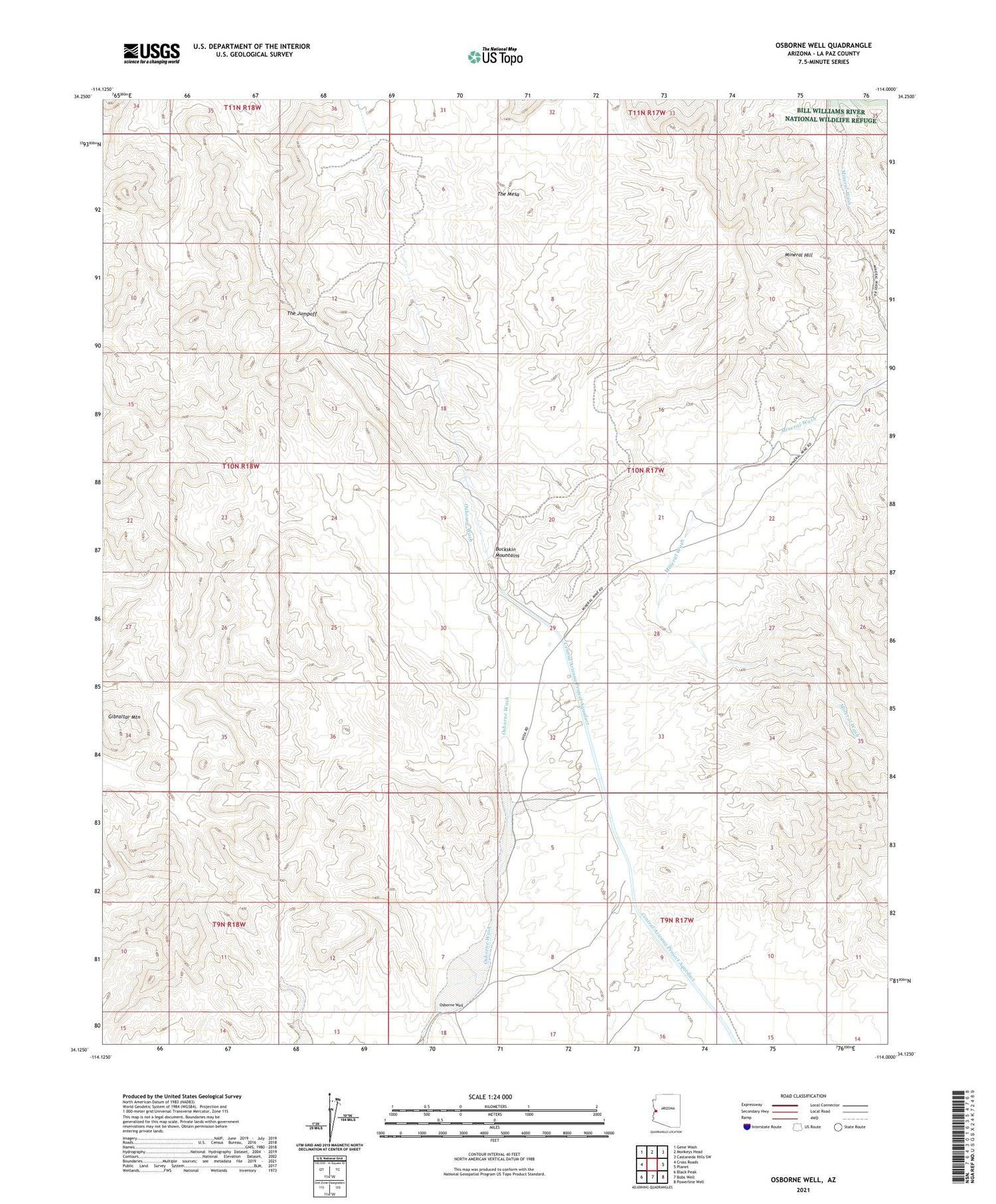 Osborne Well Arizona US Topo Map Image