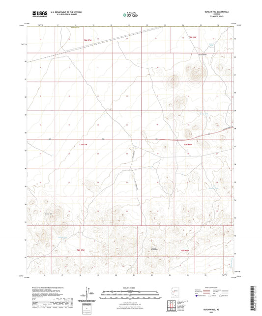 Outlaw Hill Arizona US Topo Map Image