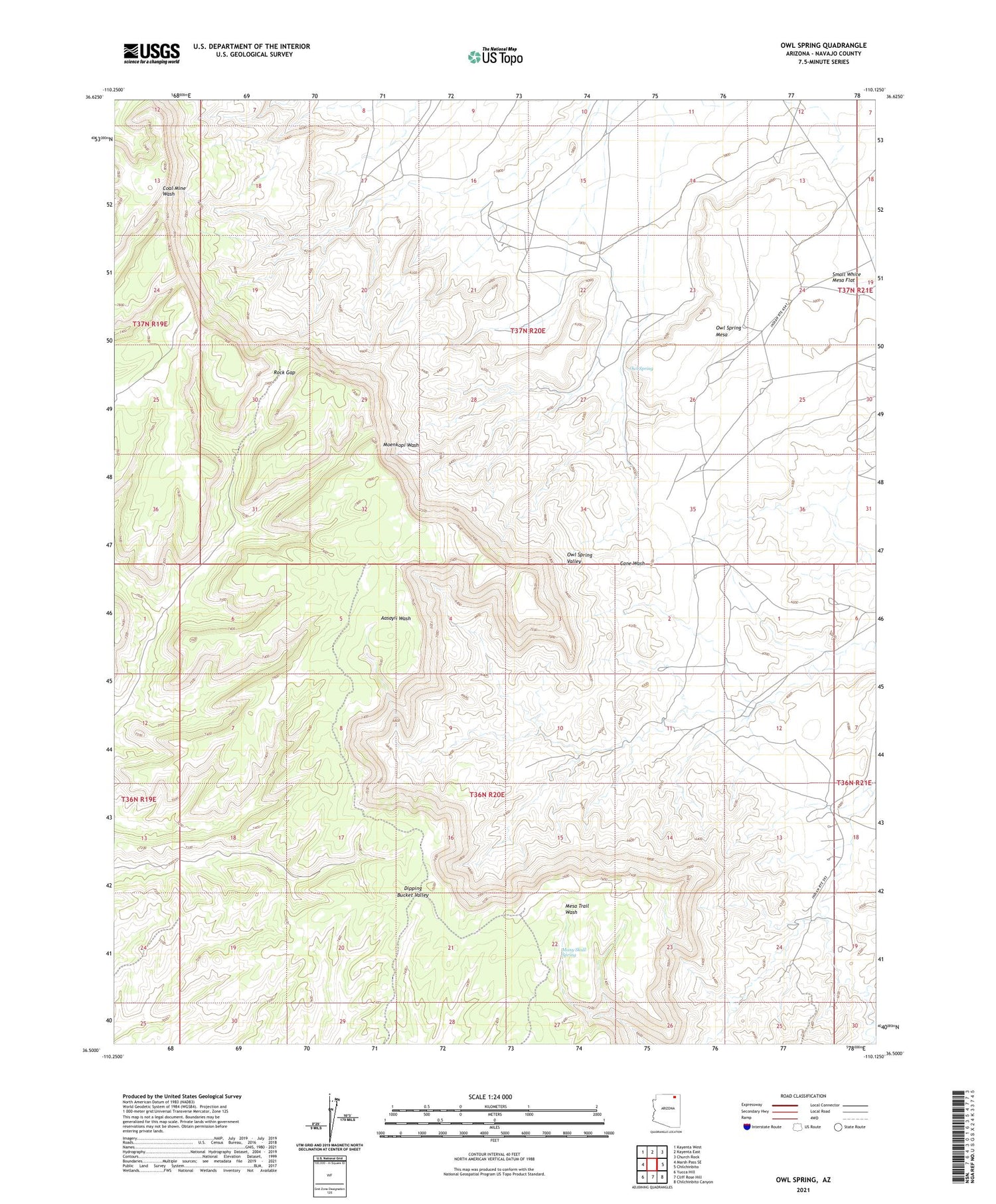 Owl Spring Arizona US Topo Map Image