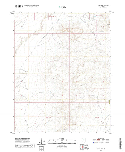 Padilla Mesa Arizona US Topo Map Image
