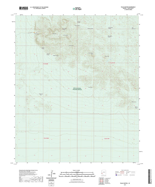 Palm Canyon Arizona US Topo Map Image