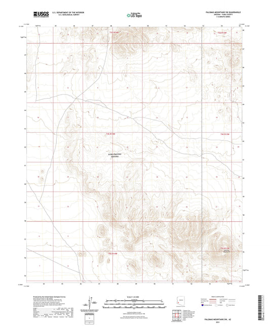 Palomas Mountains SW Arizona US Topo Map Image