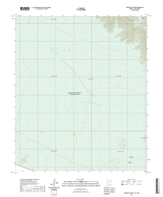 Paradise Canyon Arizona US Topo Map Image