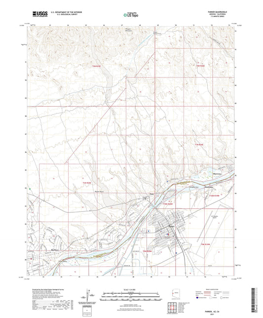Parker Arizona US Topo Map Image