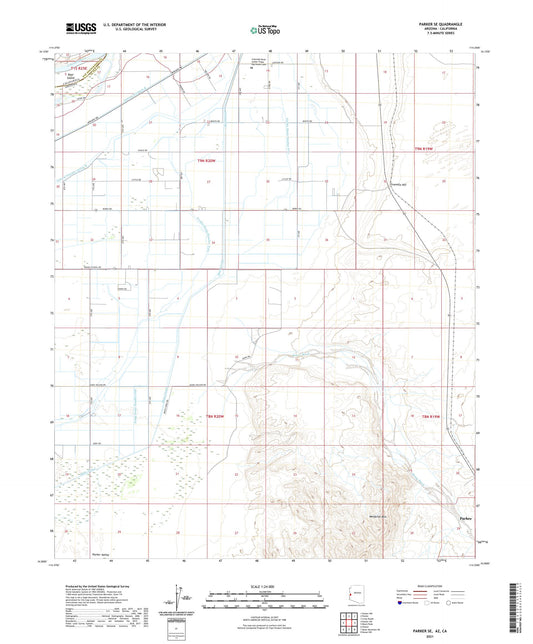 Parker SE Arizona US Topo Map Image